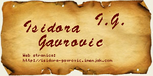 Isidora Gavrović vizit kartica